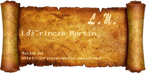 Lőrincze Martin névjegykártya