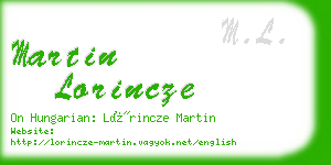 martin lorincze business card